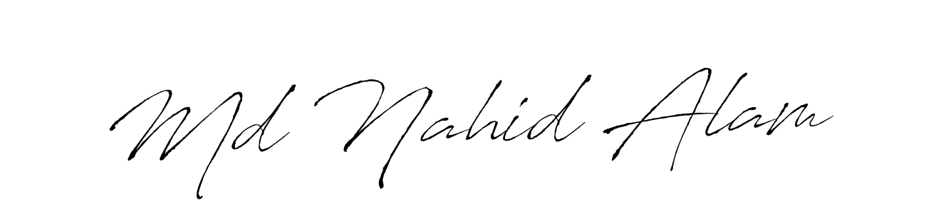 Also You can easily find your signature by using the search form. We will create Md Nahid Alam name handwritten signature images for you free of cost using Antro_Vectra sign style. Md Nahid Alam signature style 6 images and pictures png