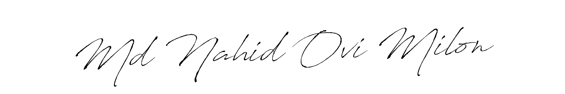 How to make Md Nahid Ovi Milon name signature. Use Antro_Vectra style for creating short signs online. This is the latest handwritten sign. Md Nahid Ovi Milon signature style 6 images and pictures png
