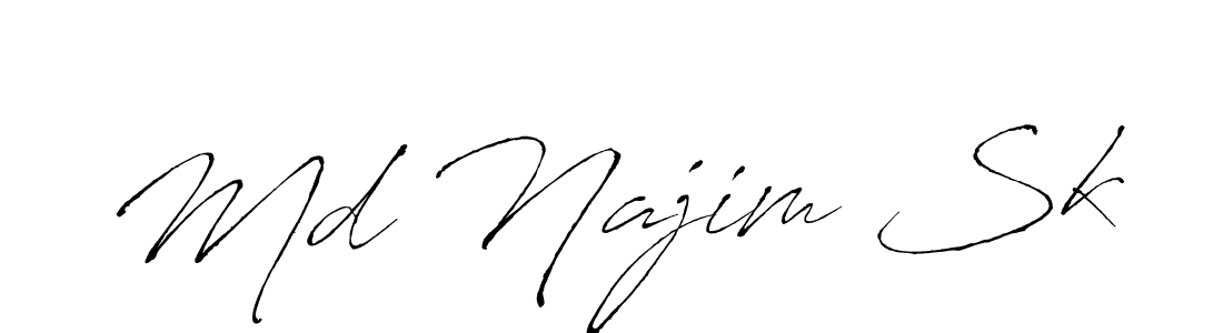 Md Najim Sk stylish signature style. Best Handwritten Sign (Antro_Vectra) for my name. Handwritten Signature Collection Ideas for my name Md Najim Sk. Md Najim Sk signature style 6 images and pictures png