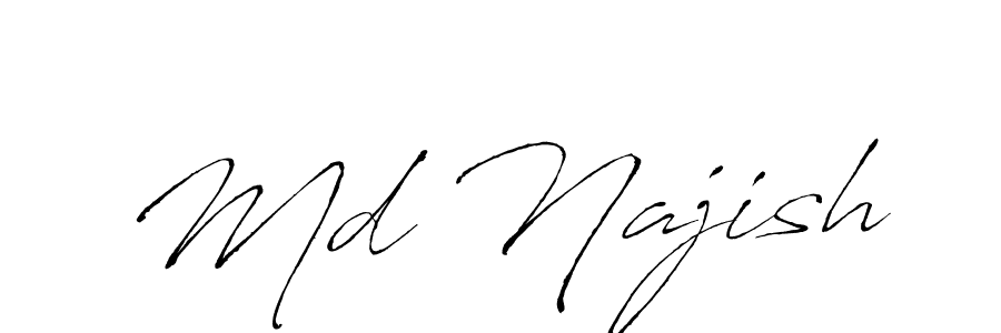 Md Najish stylish signature style. Best Handwritten Sign (Antro_Vectra) for my name. Handwritten Signature Collection Ideas for my name Md Najish. Md Najish signature style 6 images and pictures png