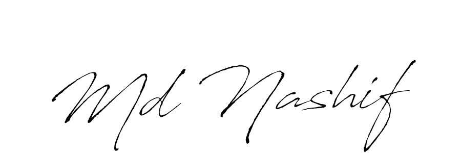 Md Nashif stylish signature style. Best Handwritten Sign (Antro_Vectra) for my name. Handwritten Signature Collection Ideas for my name Md Nashif. Md Nashif signature style 6 images and pictures png