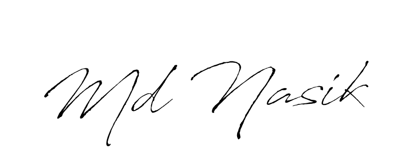 Make a beautiful signature design for name Md Nasik. With this signature (Antro_Vectra) style, you can create a handwritten signature for free. Md Nasik signature style 6 images and pictures png