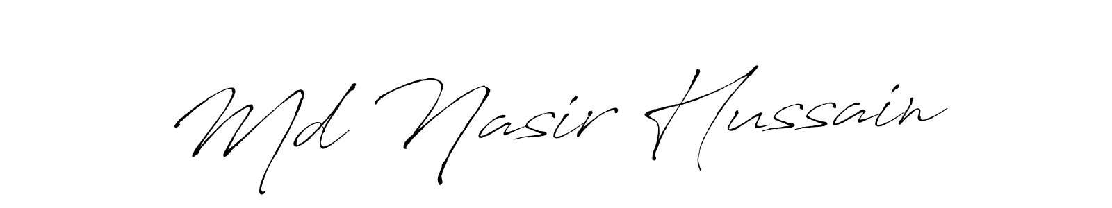 Make a beautiful signature design for name Md Nasir Hussain. With this signature (Antro_Vectra) style, you can create a handwritten signature for free. Md Nasir Hussain signature style 6 images and pictures png