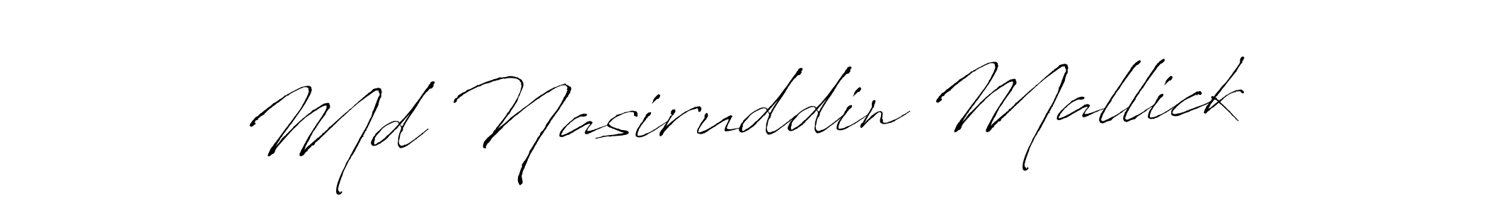 Create a beautiful signature design for name Md Nasiruddin Mallick. With this signature (Antro_Vectra) fonts, you can make a handwritten signature for free. Md Nasiruddin Mallick signature style 6 images and pictures png