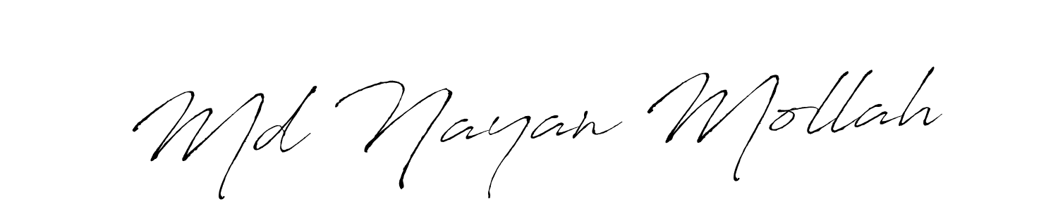Design your own signature with our free online signature maker. With this signature software, you can create a handwritten (Antro_Vectra) signature for name Md Nayan Mollah. Md Nayan Mollah signature style 6 images and pictures png