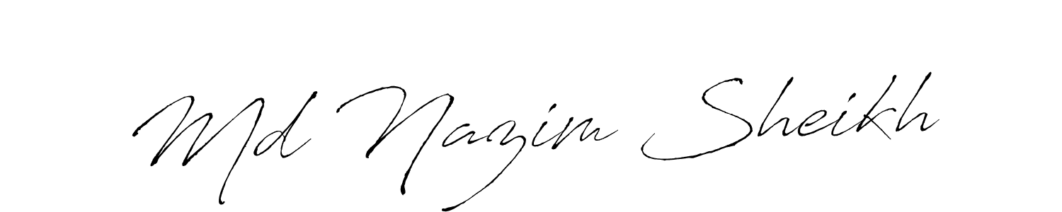 Design your own signature with our free online signature maker. With this signature software, you can create a handwritten (Antro_Vectra) signature for name Md Nazim Sheikh. Md Nazim Sheikh signature style 6 images and pictures png