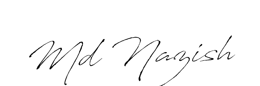 How to make Md Nazish name signature. Use Antro_Vectra style for creating short signs online. This is the latest handwritten sign. Md Nazish signature style 6 images and pictures png