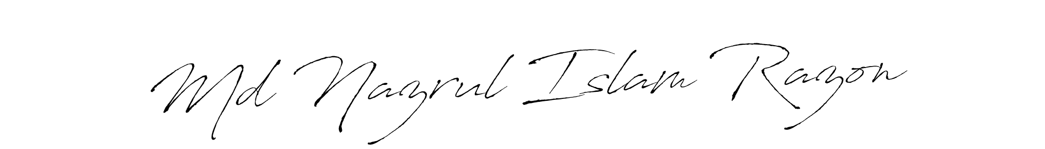 This is the best signature style for the Md Nazrul Islam Razon name. Also you like these signature font (Antro_Vectra). Mix name signature. Md Nazrul Islam Razon signature style 6 images and pictures png