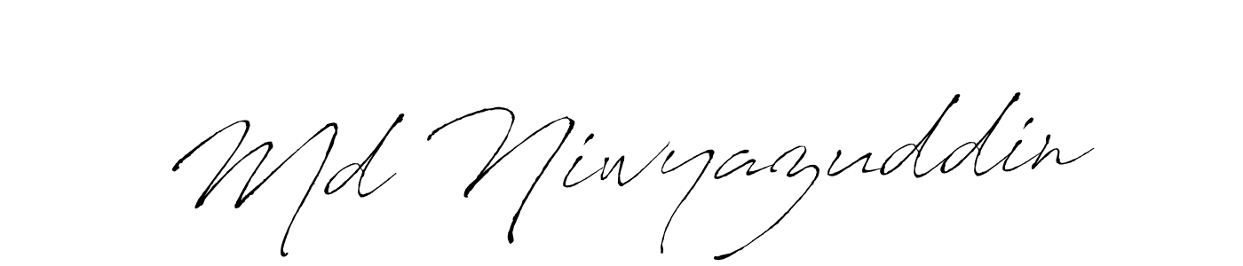 Create a beautiful signature design for name Md Niwyazuddin. With this signature (Antro_Vectra) fonts, you can make a handwritten signature for free. Md Niwyazuddin signature style 6 images and pictures png