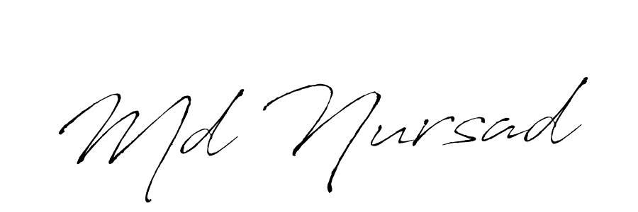 Also we have Md Nursad name is the best signature style. Create professional handwritten signature collection using Antro_Vectra autograph style. Md Nursad signature style 6 images and pictures png