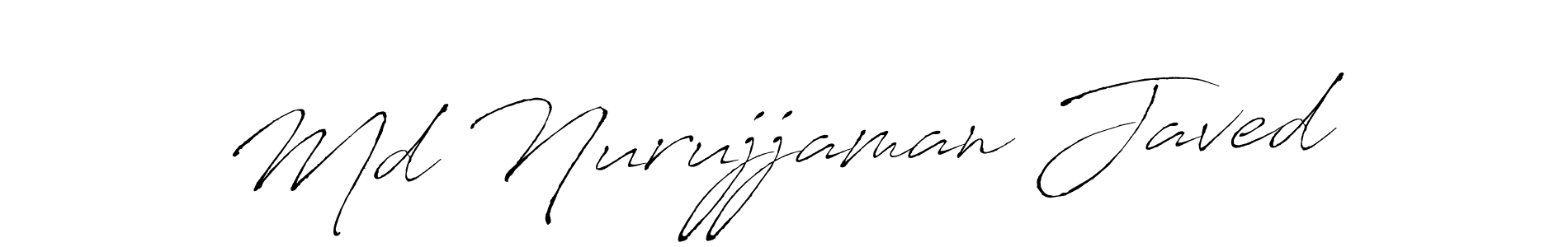 How to make Md Nurujjaman Javed name signature. Use Antro_Vectra style for creating short signs online. This is the latest handwritten sign. Md Nurujjaman Javed signature style 6 images and pictures png