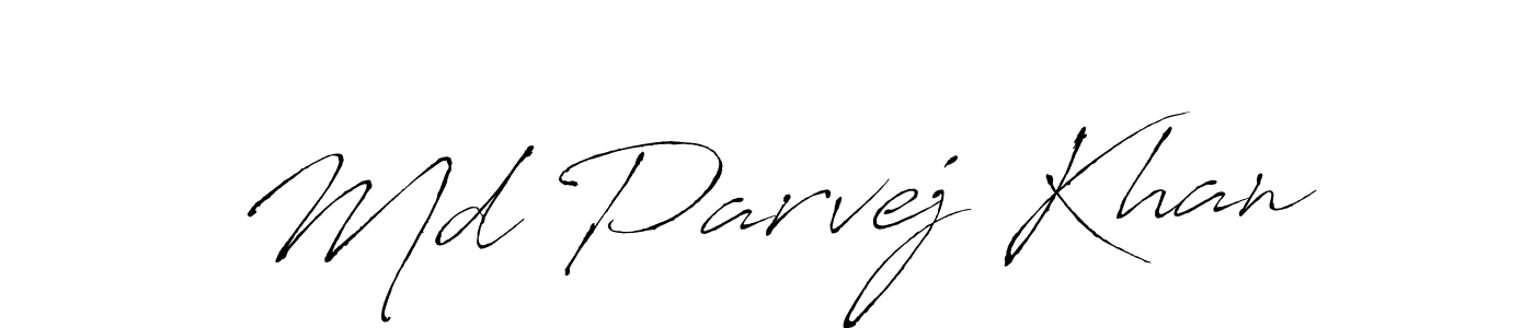 Md Parvej Khan stylish signature style. Best Handwritten Sign (Antro_Vectra) for my name. Handwritten Signature Collection Ideas for my name Md Parvej Khan. Md Parvej Khan signature style 6 images and pictures png