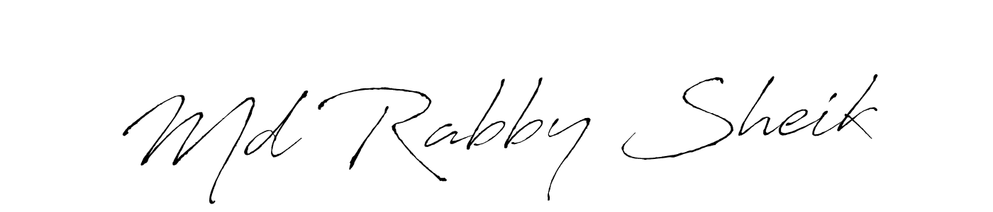 Design your own signature with our free online signature maker. With this signature software, you can create a handwritten (Antro_Vectra) signature for name Md Rabby Sheik. Md Rabby Sheik signature style 6 images and pictures png