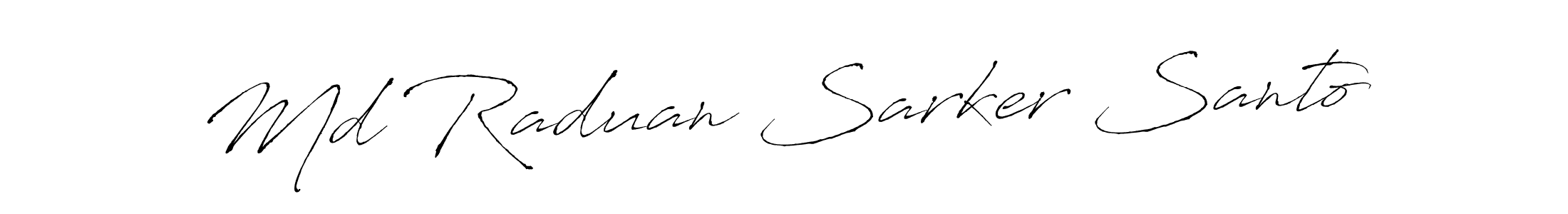 Create a beautiful signature design for name Md Raduan Sarker Santo. With this signature (Antro_Vectra) fonts, you can make a handwritten signature for free. Md Raduan Sarker Santo signature style 6 images and pictures png