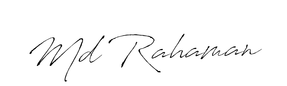 Create a beautiful signature design for name Md Rahaman. With this signature (Antro_Vectra) fonts, you can make a handwritten signature for free. Md Rahaman signature style 6 images and pictures png