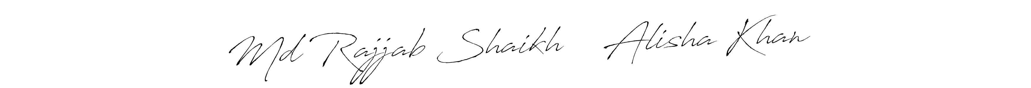 Make a short Md Rajjab Shaikh ❤️ Alisha Khan signature style. Manage your documents anywhere anytime using Antro_Vectra. Create and add eSignatures, submit forms, share and send files easily. Md Rajjab Shaikh ❤️ Alisha Khan signature style 6 images and pictures png