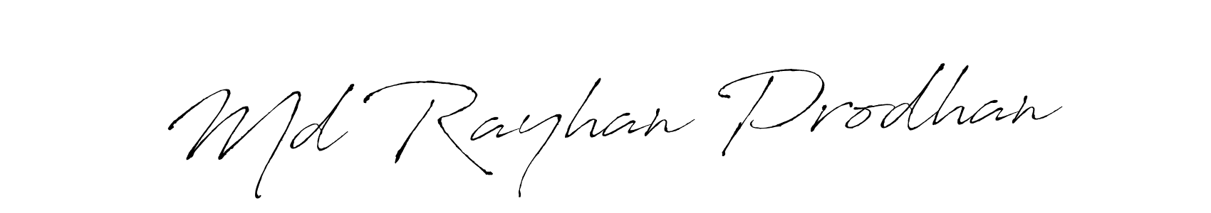 Use a signature maker to create a handwritten signature online. With this signature software, you can design (Antro_Vectra) your own signature for name Md Rayhan Prodhan. Md Rayhan Prodhan signature style 6 images and pictures png