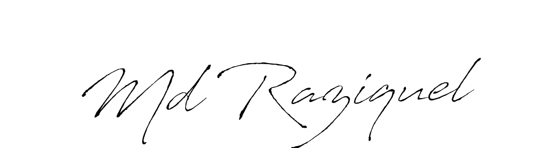 Make a beautiful signature design for name Md Raziquel. With this signature (Antro_Vectra) style, you can create a handwritten signature for free. Md Raziquel signature style 6 images and pictures png