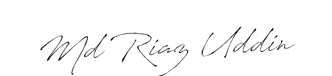 How to make Md Riaz Uddin name signature. Use Antro_Vectra style for creating short signs online. This is the latest handwritten sign. Md Riaz Uddin signature style 6 images and pictures png