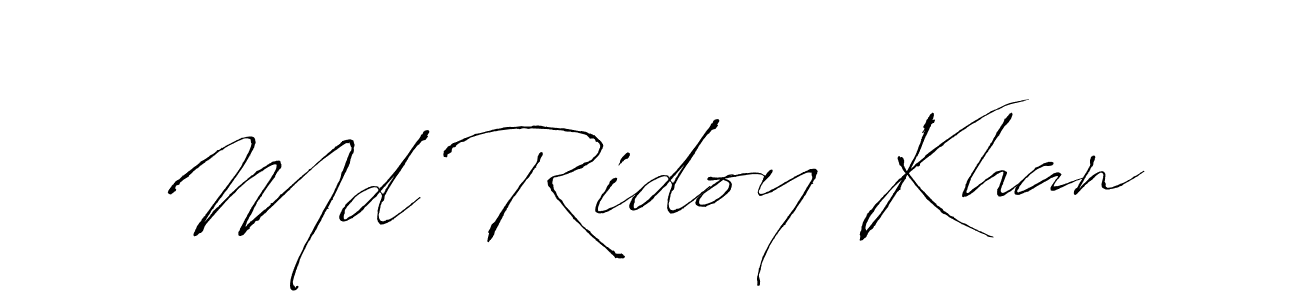 How to make Md Ridoy Khan name signature. Use Antro_Vectra style for creating short signs online. This is the latest handwritten sign. Md Ridoy Khan signature style 6 images and pictures png