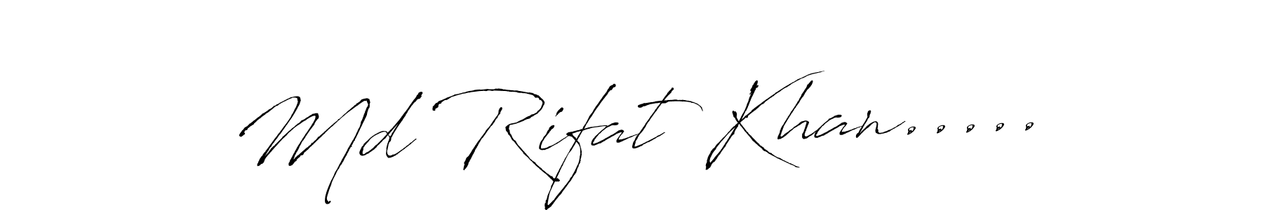 How to make Md Rifat Khan..... name signature. Use Antro_Vectra style for creating short signs online. This is the latest handwritten sign. Md Rifat Khan..... signature style 6 images and pictures png