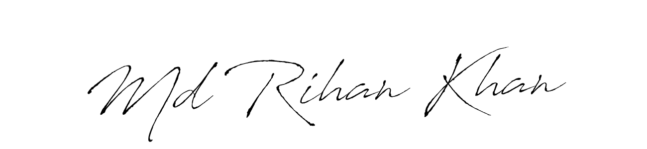 Antro_Vectra is a professional signature style that is perfect for those who want to add a touch of class to their signature. It is also a great choice for those who want to make their signature more unique. Get Md Rihan Khan name to fancy signature for free. Md Rihan Khan signature style 6 images and pictures png