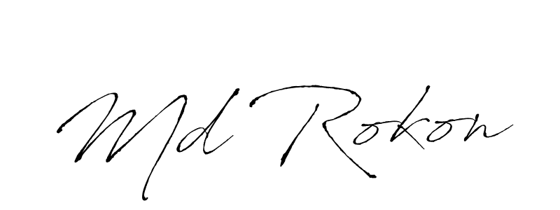 Antro_Vectra is a professional signature style that is perfect for those who want to add a touch of class to their signature. It is also a great choice for those who want to make their signature more unique. Get Md Rokon name to fancy signature for free. Md Rokon signature style 6 images and pictures png