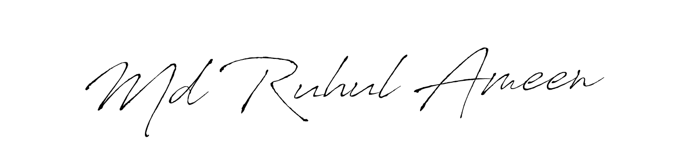 Design your own signature with our free online signature maker. With this signature software, you can create a handwritten (Antro_Vectra) signature for name Md Ruhul Ameen. Md Ruhul Ameen signature style 6 images and pictures png