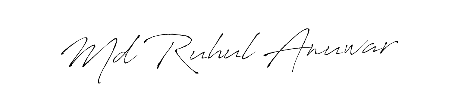 Create a beautiful signature design for name Md Ruhul Anuwar. With this signature (Antro_Vectra) fonts, you can make a handwritten signature for free. Md Ruhul Anuwar signature style 6 images and pictures png