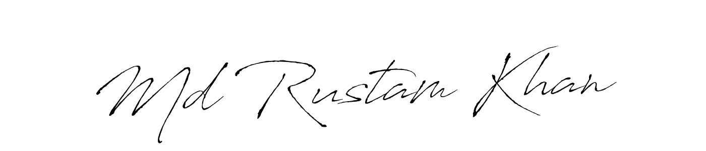 Make a beautiful signature design for name Md Rustam Khan. With this signature (Antro_Vectra) style, you can create a handwritten signature for free. Md Rustam Khan signature style 6 images and pictures png