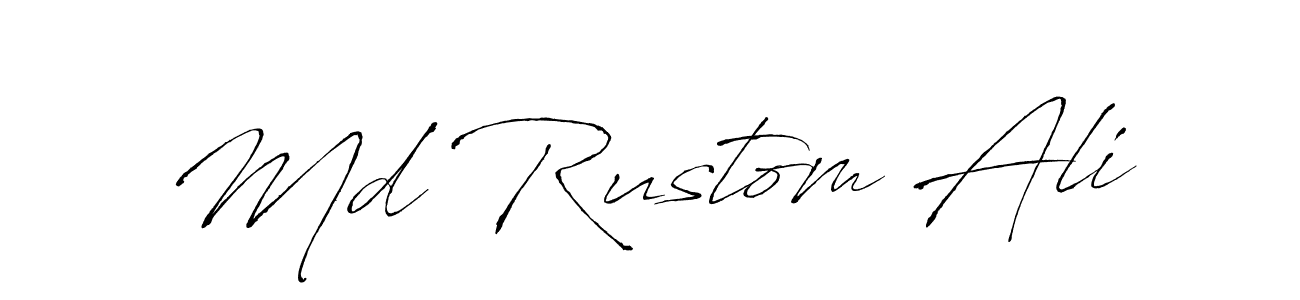 Design your own signature with our free online signature maker. With this signature software, you can create a handwritten (Antro_Vectra) signature for name Md Rustom Ali. Md Rustom Ali signature style 6 images and pictures png