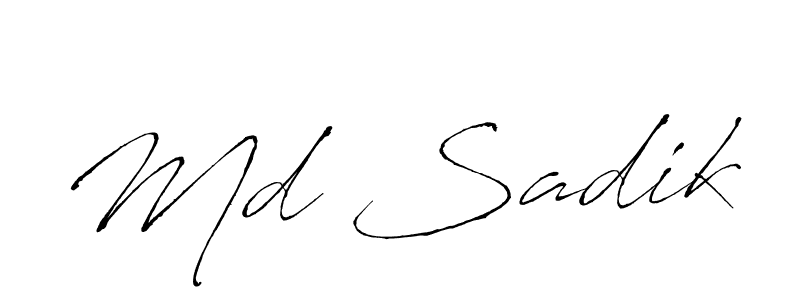 if you are searching for the best signature style for your name Md Sadik. so please give up your signature search. here we have designed multiple signature styles  using Antro_Vectra. Md Sadik signature style 6 images and pictures png