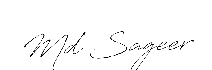 How to make Md Sageer signature? Antro_Vectra is a professional autograph style. Create handwritten signature for Md Sageer name. Md Sageer signature style 6 images and pictures png