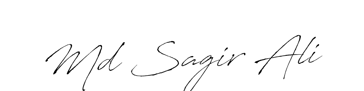 How to make Md Sagir Ali name signature. Use Antro_Vectra style for creating short signs online. This is the latest handwritten sign. Md Sagir Ali signature style 6 images and pictures png