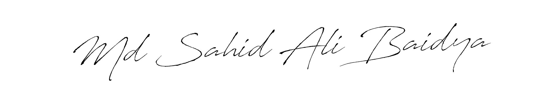 Similarly Antro_Vectra is the best handwritten signature design. Signature creator online .You can use it as an online autograph creator for name Md Sahid Ali Baidya. Md Sahid Ali Baidya signature style 6 images and pictures png