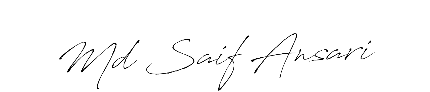 How to make Md Saif Ansari name signature. Use Antro_Vectra style for creating short signs online. This is the latest handwritten sign. Md Saif Ansari signature style 6 images and pictures png