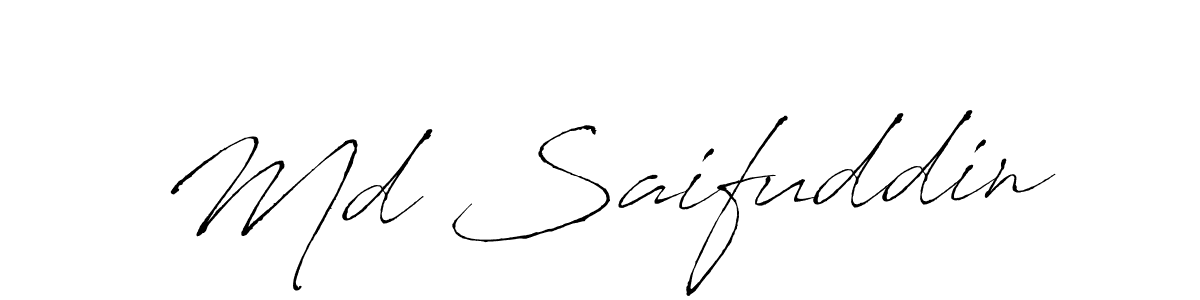 Create a beautiful signature design for name Md Saifuddin. With this signature (Antro_Vectra) fonts, you can make a handwritten signature for free. Md Saifuddin signature style 6 images and pictures png