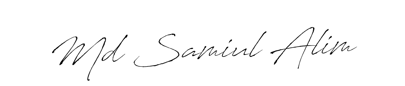 Also we have Md Samiul Alim name is the best signature style. Create professional handwritten signature collection using Antro_Vectra autograph style. Md Samiul Alim signature style 6 images and pictures png