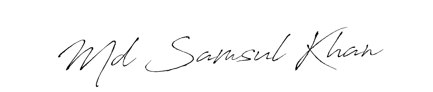 The best way (Antro_Vectra) to make a short signature is to pick only two or three words in your name. The name Md Samsul Khan include a total of six letters. For converting this name. Md Samsul Khan signature style 6 images and pictures png