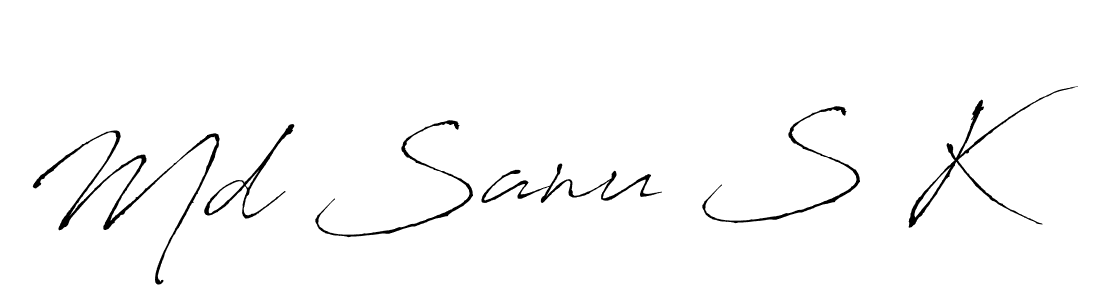 if you are searching for the best signature style for your name Md Sanu S K. so please give up your signature search. here we have designed multiple signature styles  using Antro_Vectra. Md Sanu S K signature style 6 images and pictures png