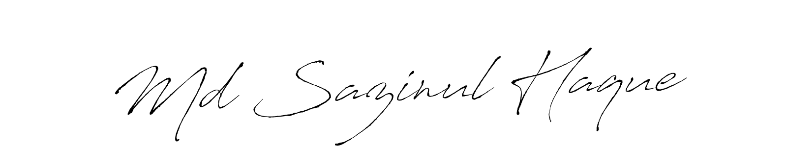 How to make Md Sazinul Haque name signature. Use Antro_Vectra style for creating short signs online. This is the latest handwritten sign. Md Sazinul Haque signature style 6 images and pictures png