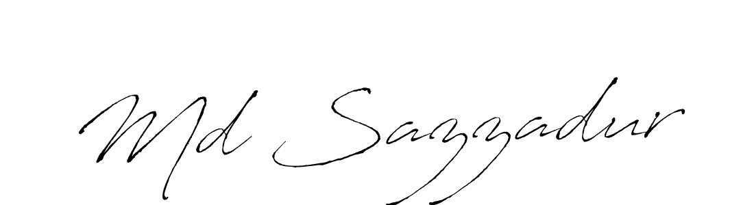 How to make Md Sazzadur name signature. Use Antro_Vectra style for creating short signs online. This is the latest handwritten sign. Md Sazzadur signature style 6 images and pictures png