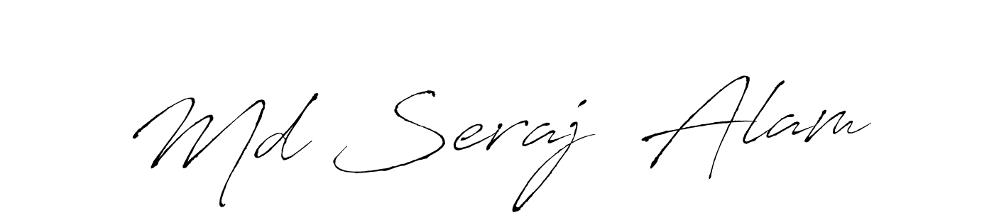 The best way (Antro_Vectra) to make a short signature is to pick only two or three words in your name. The name Md Seraj  Alam include a total of six letters. For converting this name. Md Seraj  Alam signature style 6 images and pictures png