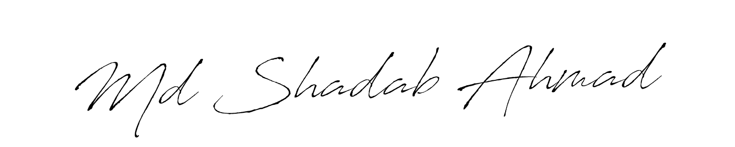 See photos of Md Shadab Ahmad official signature by Spectra . Check more albums & portfolios. Read reviews & check more about Antro_Vectra font. Md Shadab Ahmad signature style 6 images and pictures png