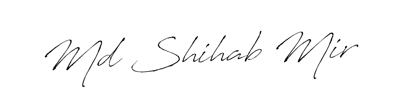 The best way (Antro_Vectra) to make a short signature is to pick only two or three words in your name. The name Md Shihab Mir include a total of six letters. For converting this name. Md Shihab Mir signature style 6 images and pictures png