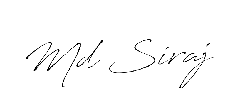 How to make Md Siraj name signature. Use Antro_Vectra style for creating short signs online. This is the latest handwritten sign. Md Siraj signature style 6 images and pictures png
