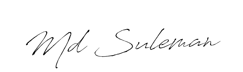 Design your own signature with our free online signature maker. With this signature software, you can create a handwritten (Antro_Vectra) signature for name Md Suleman. Md Suleman signature style 6 images and pictures png