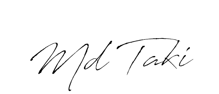 How to make Md Taki signature? Antro_Vectra is a professional autograph style. Create handwritten signature for Md Taki name. Md Taki signature style 6 images and pictures png
