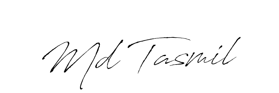 The best way (Antro_Vectra) to make a short signature is to pick only two or three words in your name. The name Md Tasmil include a total of six letters. For converting this name. Md Tasmil signature style 6 images and pictures png