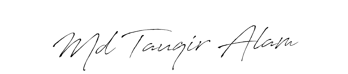 The best way (Antro_Vectra) to make a short signature is to pick only two or three words in your name. The name Md Tauqir Alam include a total of six letters. For converting this name. Md Tauqir Alam signature style 6 images and pictures png